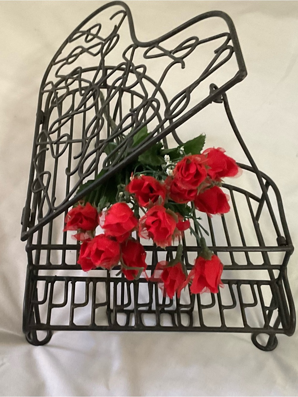 Wrought Iron Piano with 6” raised lid,  10”Tall x 8”Wide x 13”Long and 2”Legs